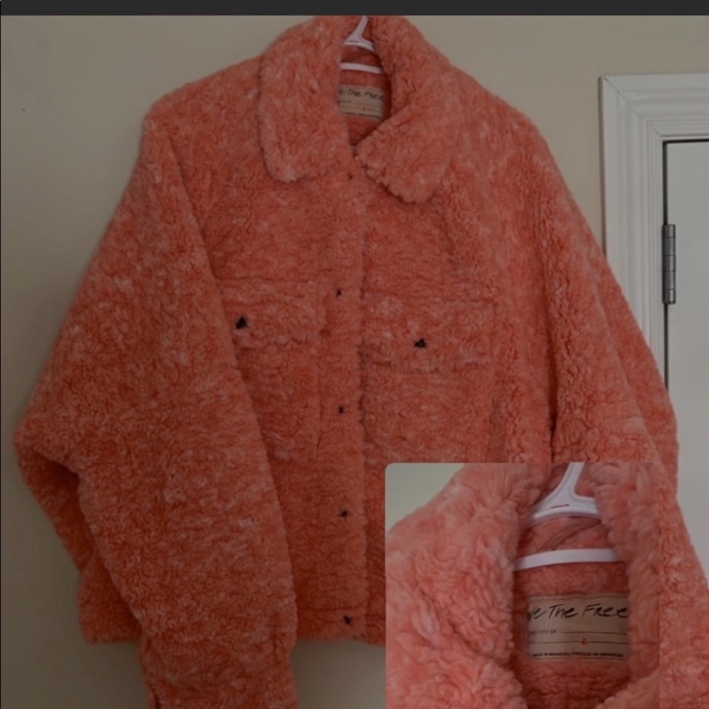 Free People Coral Fleece Jacket